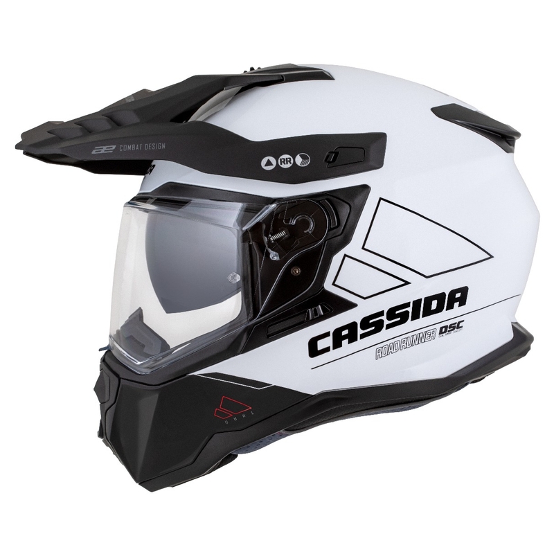 Enduro kiiver Cassida Road Runner Dual valge-must