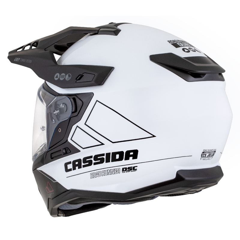 Enduro kiiver Cassida Road Runner Dual valge-must