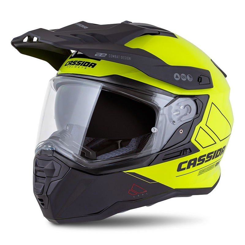 Enduro kiiver Cassida Road Runner Dual fluo kollane-must