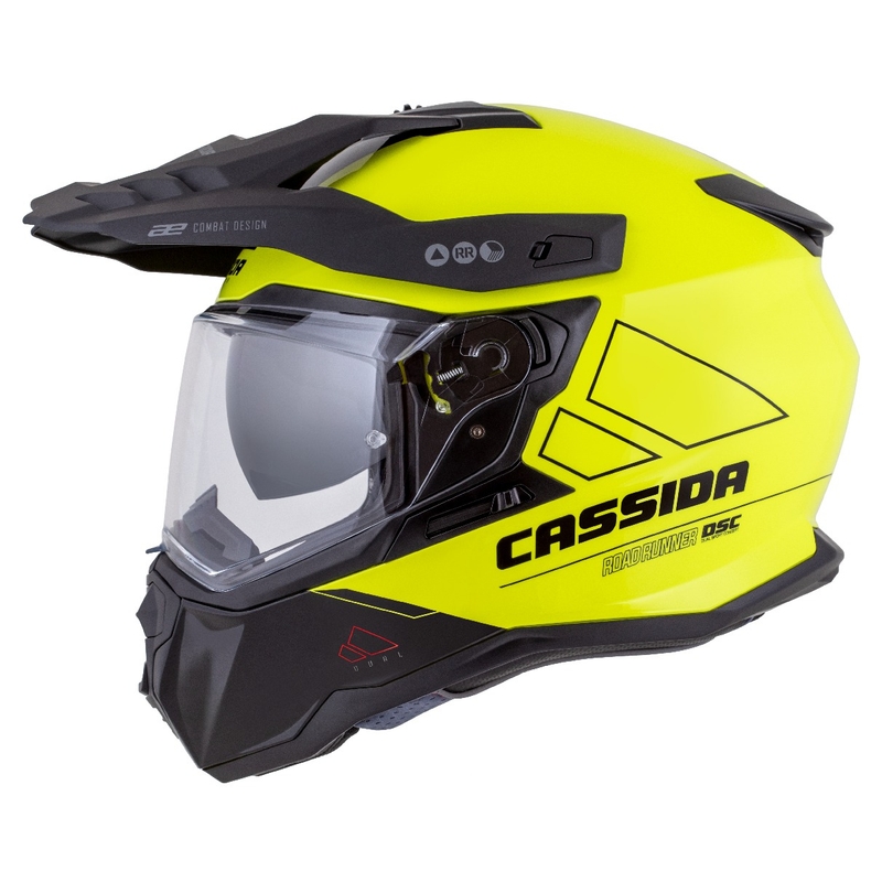 Enduro kiiver Cassida Road Runner Dual fluo kollane-must