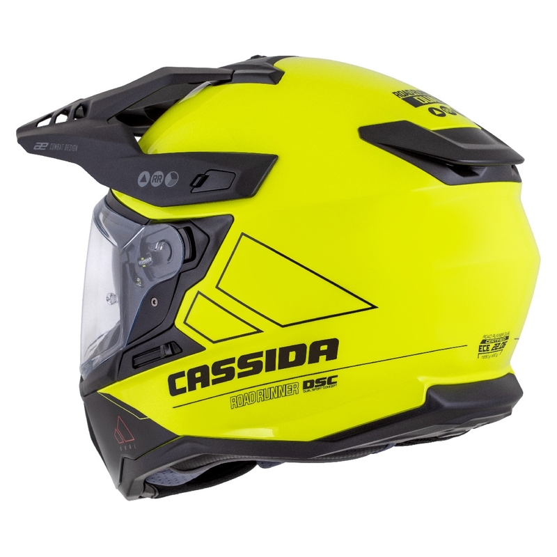 Enduro kiiver Cassida Road Runner Dual fluo kollane-must