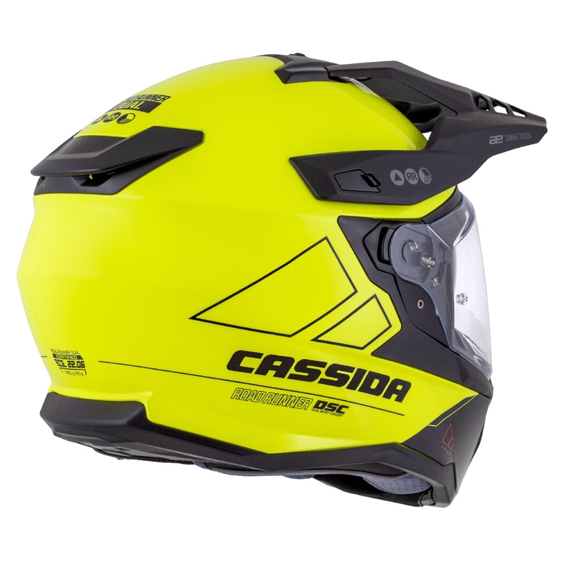 Enduro kiiver Cassida Road Runner Dual fluo kollane-must