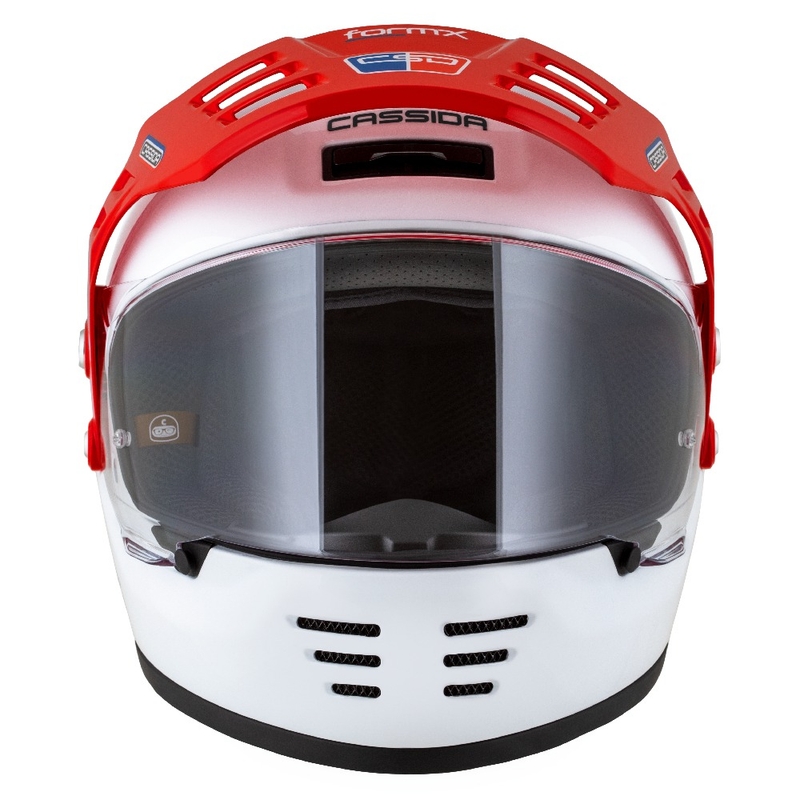 Enduro kiiver Cassida FormX FlatOut valge-sinine-punane kiiver