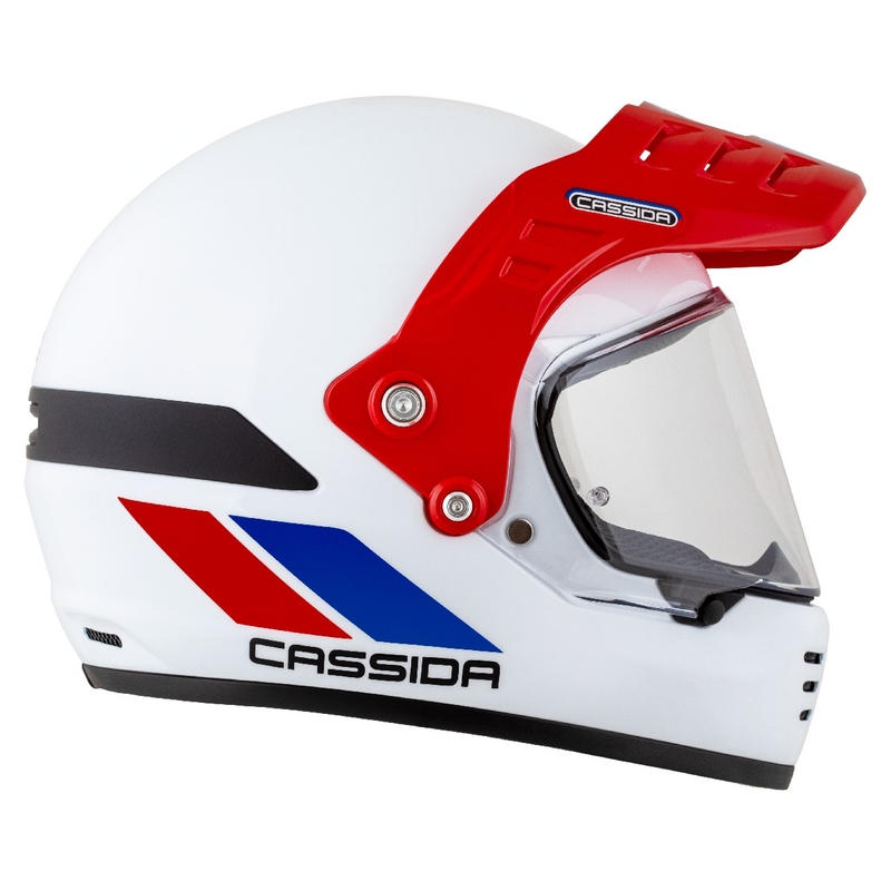 Enduro kiiver Cassida FormX FlatOut valge-sinine-punane kiiver