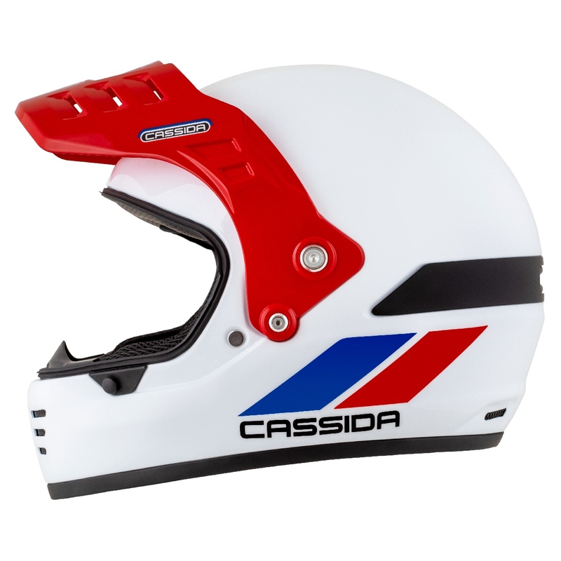 Enduro kiiver Cassida FormX FlatOut valge-sinine-punane kiiver