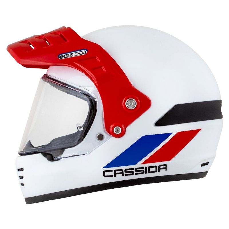 Enduro kiiver Cassida FormX FlatOut valge-sinine-punane kiiver