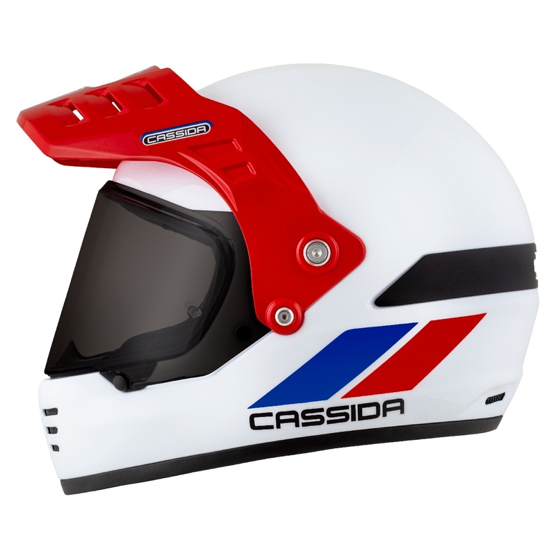 Enduro kiiver Cassida FormX FlatOut valge-sinine-punane kiiver