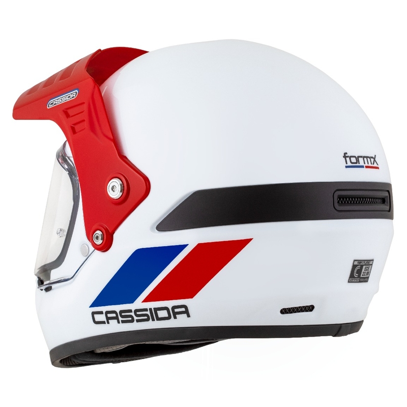 Enduro kiiver Cassida FormX FlatOut valge-sinine-punane kiiver