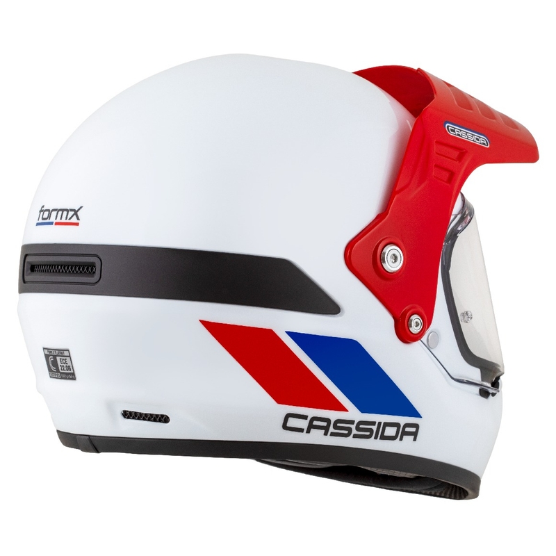 Enduro kiiver Cassida FormX FlatOut valge-sinine-punane kiiver