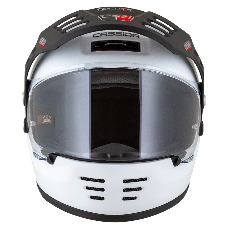 Enduro kiiver Cassida FormX FlatOut valge-must-punane kiiver