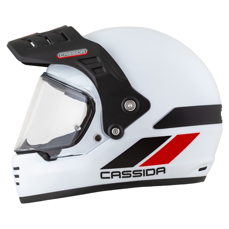 Enduro kiiver Cassida FormX FlatOut valge-must-punane kiiver