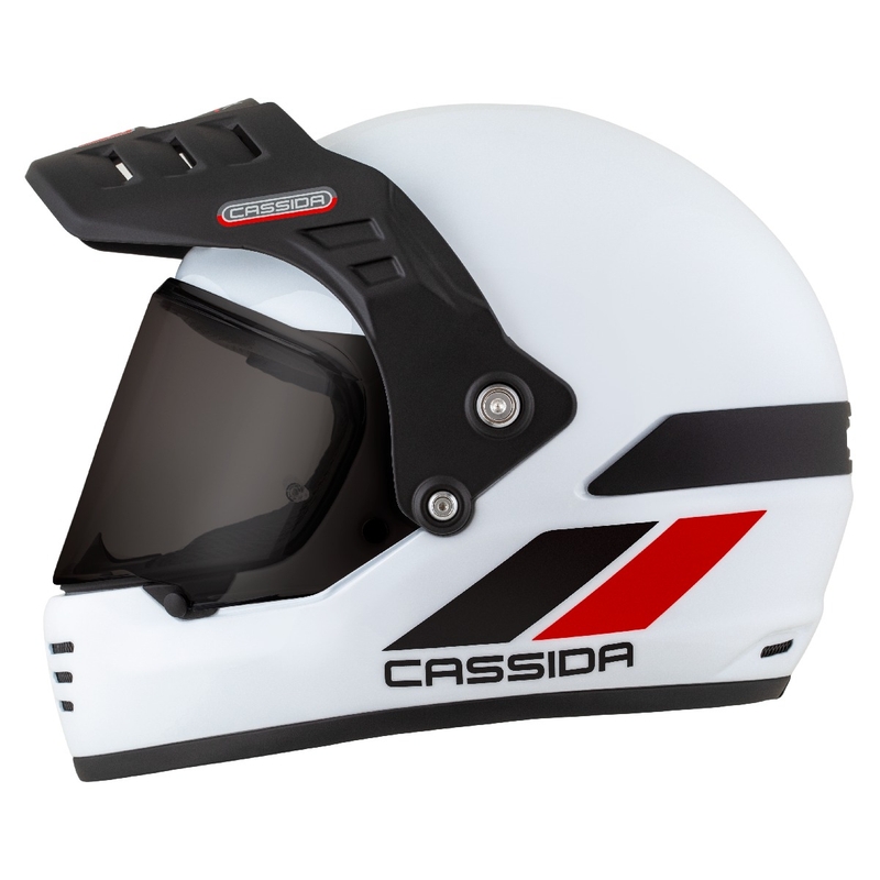 Enduro kiiver Cassida FormX FlatOut valge-must-punane kiiver