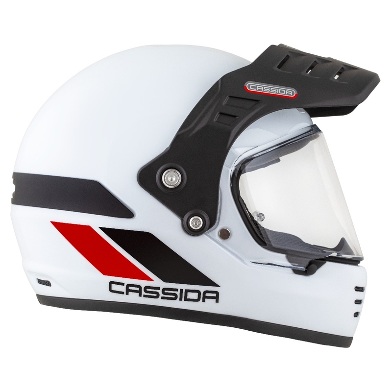 Enduro kiiver Cassida FormX FlatOut valge-must-punane kiiver