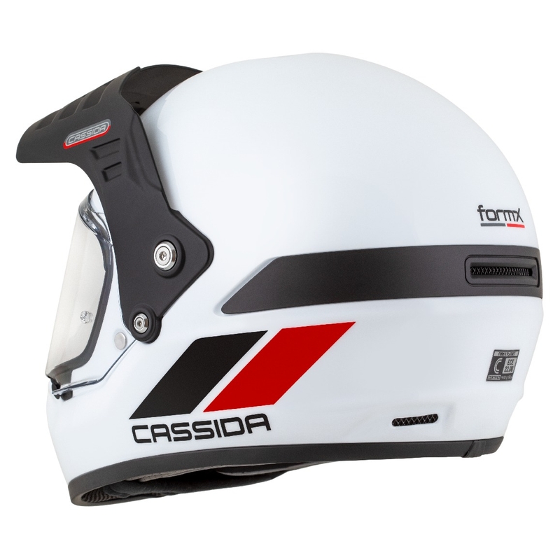 Enduro kiiver Cassida FormX FlatOut valge-must-punane kiiver