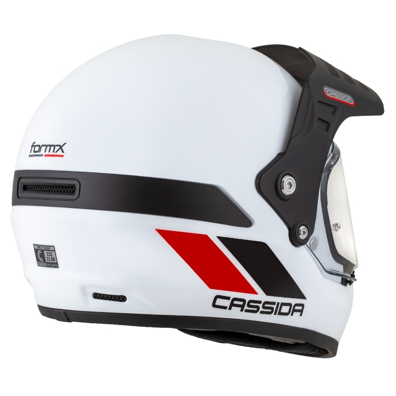 Enduro kiiver Cassida FormX FlatOut valge-must-punane kiiver