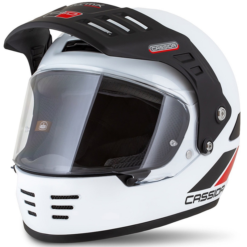 Enduro kiiver Cassida FormX FlatOut valge-must-punane kiiver