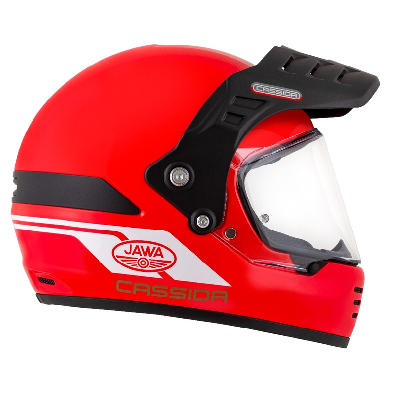 Enduro kiiver Cassida FormX Jawa RotaX punane-valge-kuldne