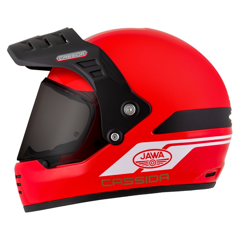 Enduro kiiver Cassida FormX Jawa RotaX punane-valge-kuldne