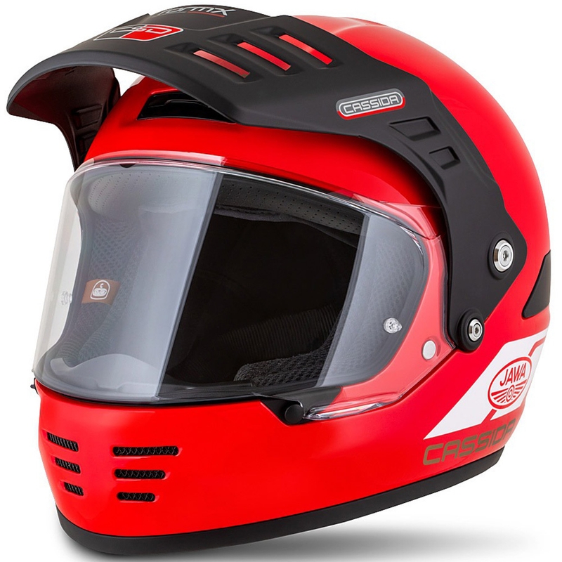 Enduro kiiver Cassida FormX Jawa RotaX punane-valge-kuldne