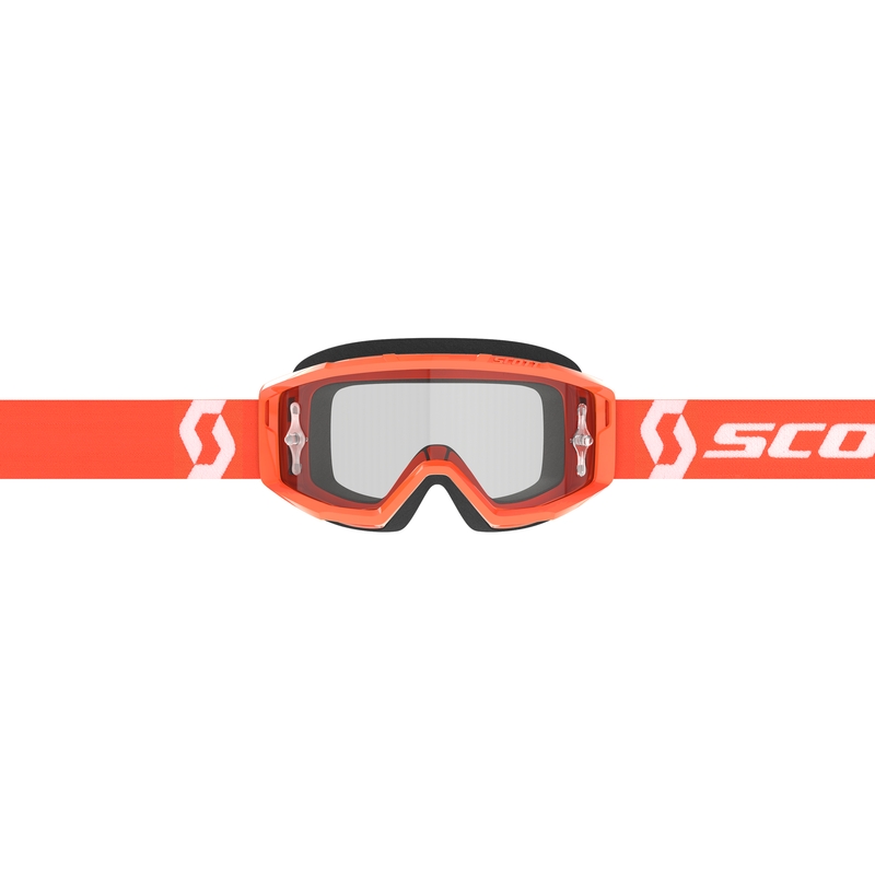 Motokrossiprillid SCOTT Primal Clear oranž ja valge läbipaistva pleksiga