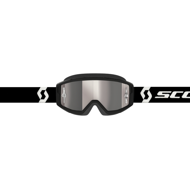Motokrosové brýle SCOTT Primal CH černo-bílé s chrom stříbrným plexi