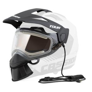 Cassida Tour elektriline kiivri soojenduskomplekt läbipaistva plexi ja oranži uduvastase ekraaniga