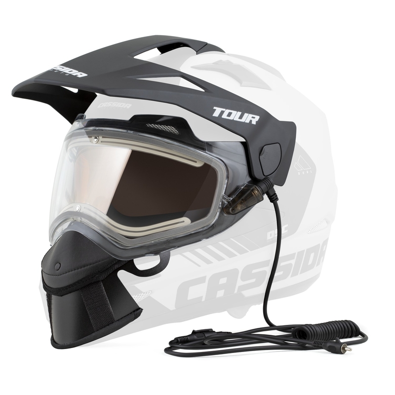 Cassida Tour elektriline kiivri soojenduskomplekt läbipaistva plexi ja oranži uduvastase ekraaniga