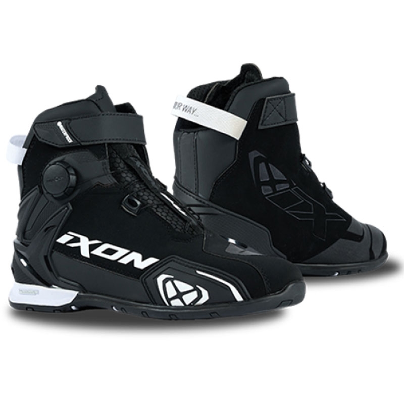 Naiste IXON Bull 2 WP must-valged mootorratta saapad