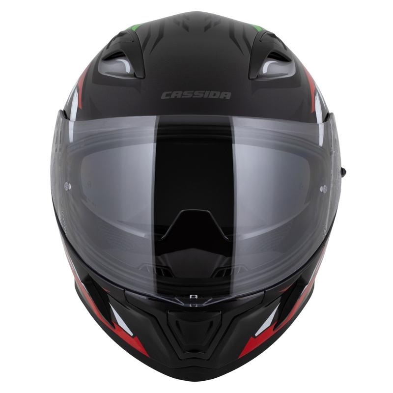 Integreeritud kiiver Cassida Orbit Strix punane-roheline-hall-valge-must