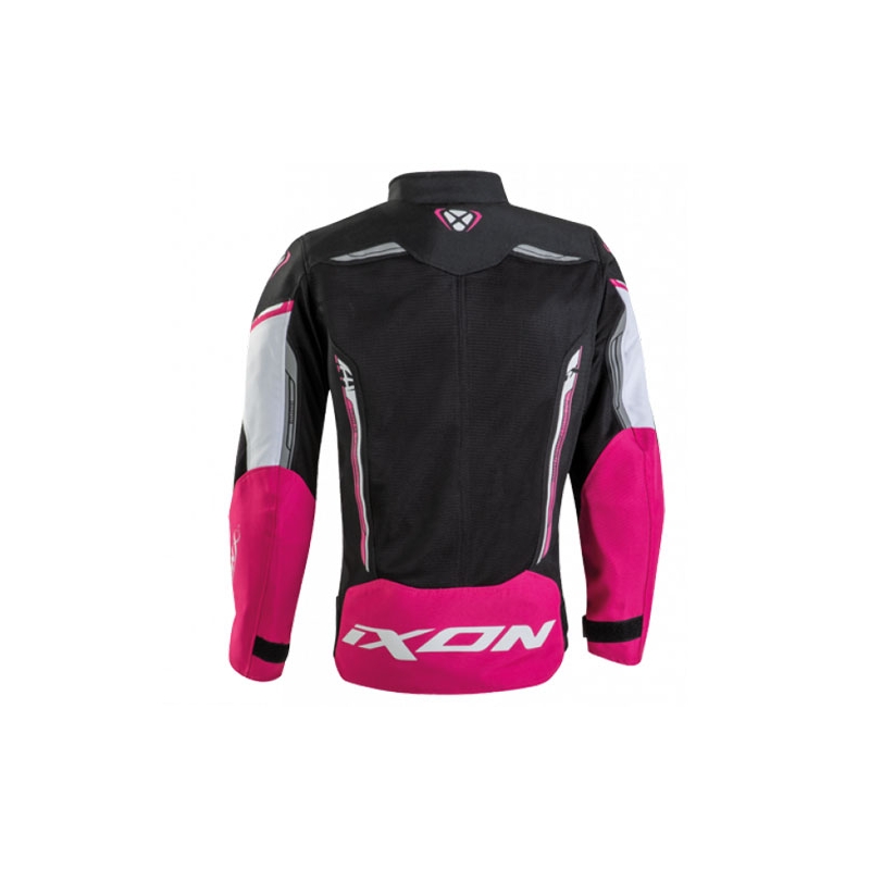 Laste mootorratta jope IXON Striker Air must-valge-roosa
