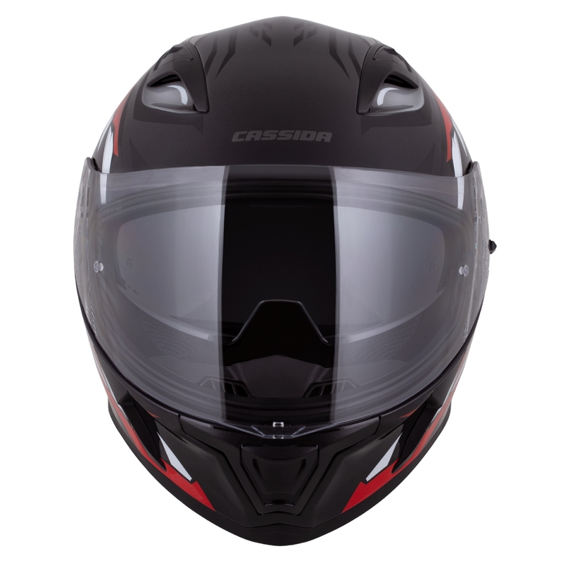 Integreeritud kiiver Cassida Orbit Strix punane-hall-valge-must