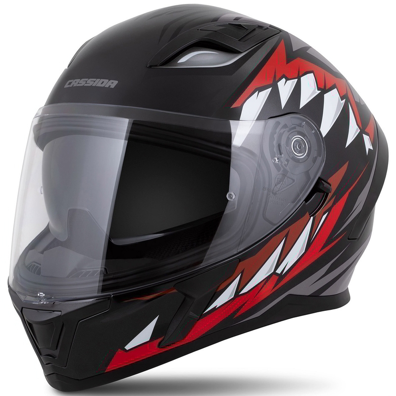 Integreeritud kiiver Cassida Orbit Strix punane-hall-valge-must