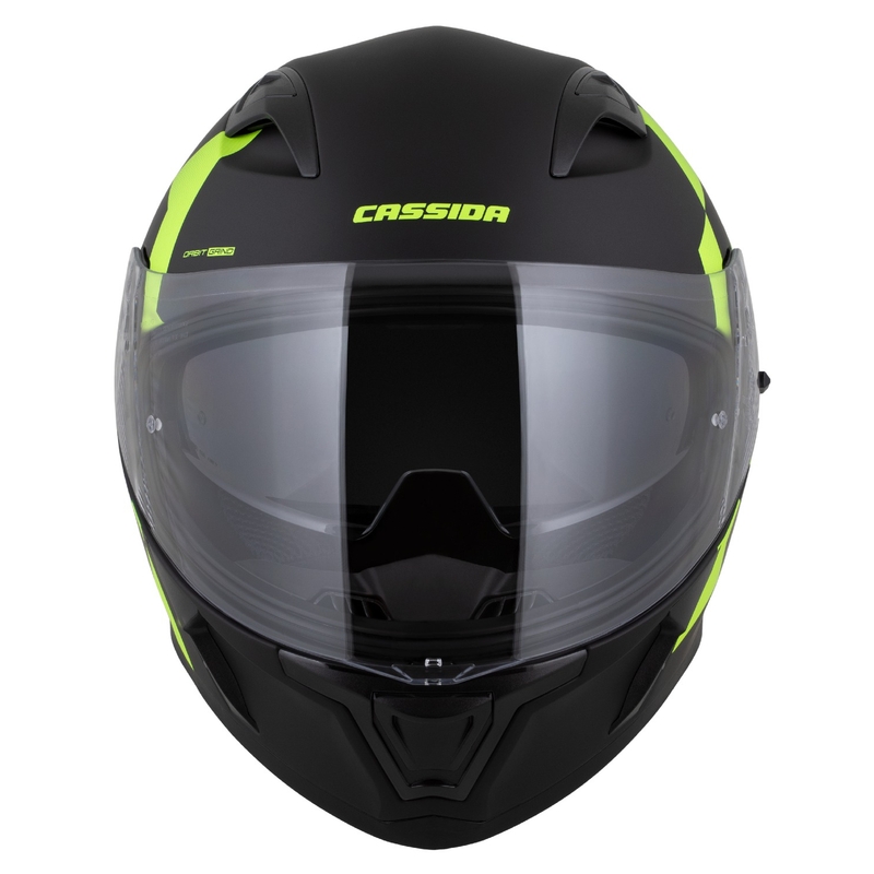 Integreeritud kiiver Cassida Orbit Grind matt must-fluo kollane