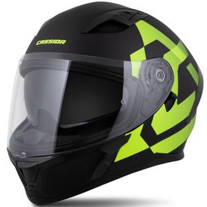 Integreeritud kiiver Cassida Orbit Grind matt must-fluo kollane