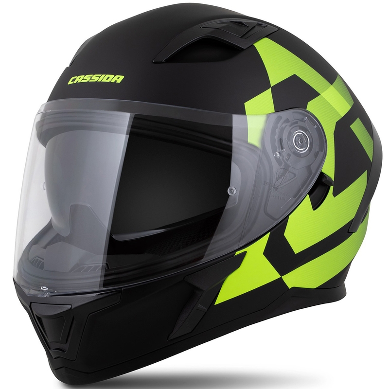 Integreeritud kiiver Cassida Orbit Grind matt must-fluo kollane