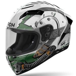 Integreeritud mootorratta kiiver Airoh CONNOR Alligator läikiv valge-roheline