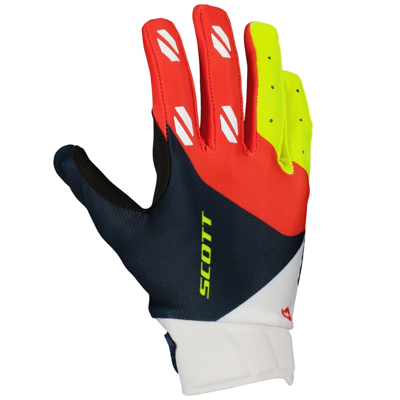 Motokross-kindad SCOTT EVO RACE sinine-punane-fluo kollane