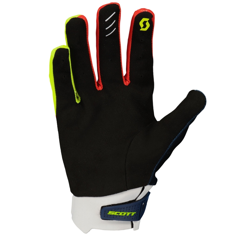 Motokross-kindad SCOTT EVO RACE sinine-punane-fluo kollane