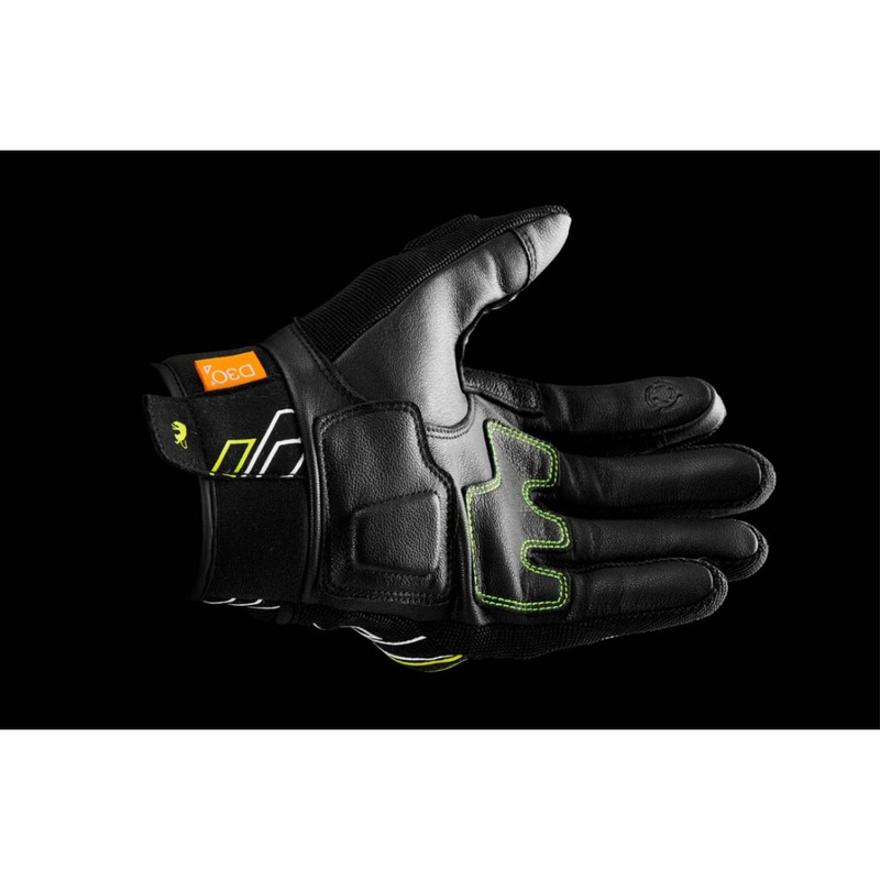 Mootorrattakindad Furygan Jet Neon D3O must-valge-fluo kollane