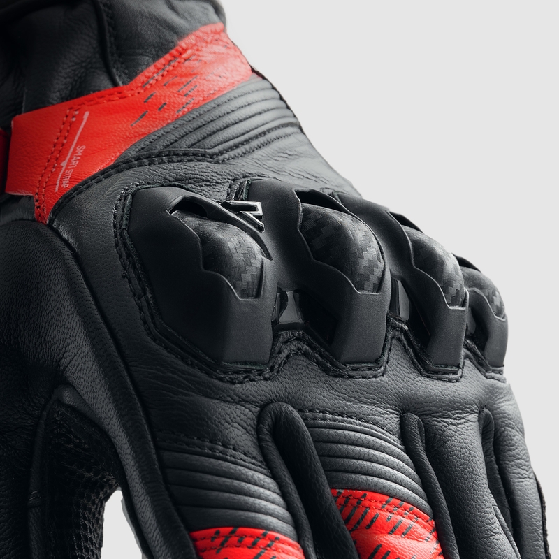 Mootorrattakindad Rebelhorn Viper must-hall-fluo punane