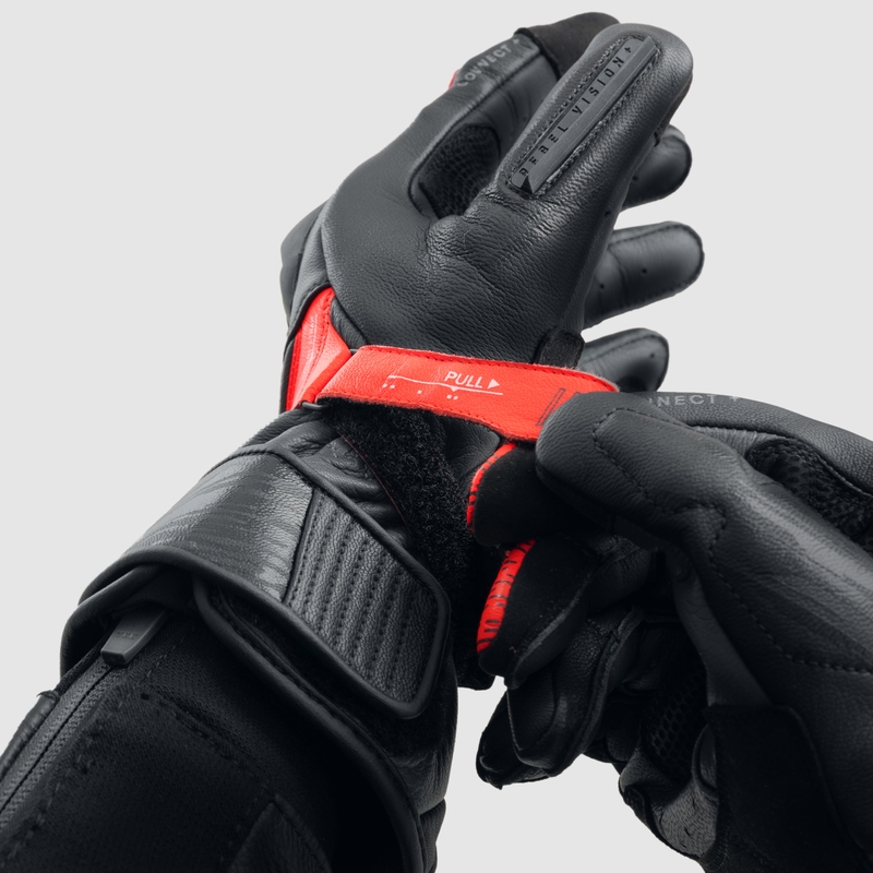 Mootorrattakindad Rebelhorn Viper must-hall-fluo punane