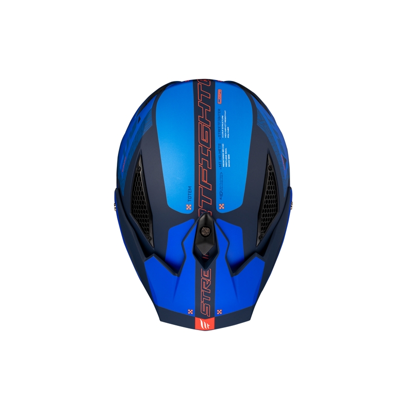 Otevřená přilba s maskou MT Streetfighter SV Totem C17 bílo-modrá