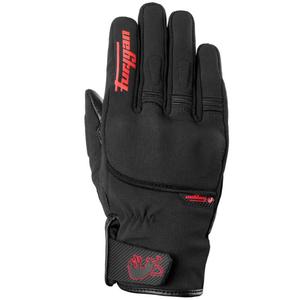 Furygan Jet All Season D3O® Evo mustad ja punased mootorratta kindad