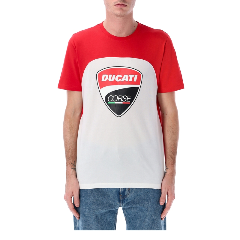T-särk Ducati märk punane ja valge