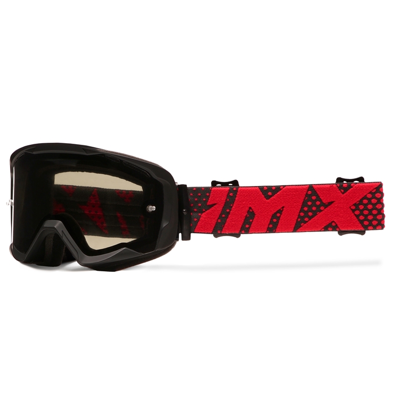 Krossiprillid iMX Endurance Flip must-punane suitsutatud pleksiklaasiga