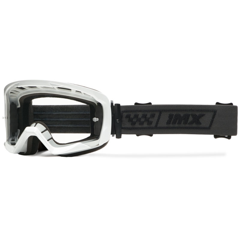 Motokrossiprillid iMX Endurance Race valge ja must suitsutatud pleksiga