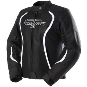 Naiste Furygan Odessa Vented 3-in-1 must-valge mootorratta jakk