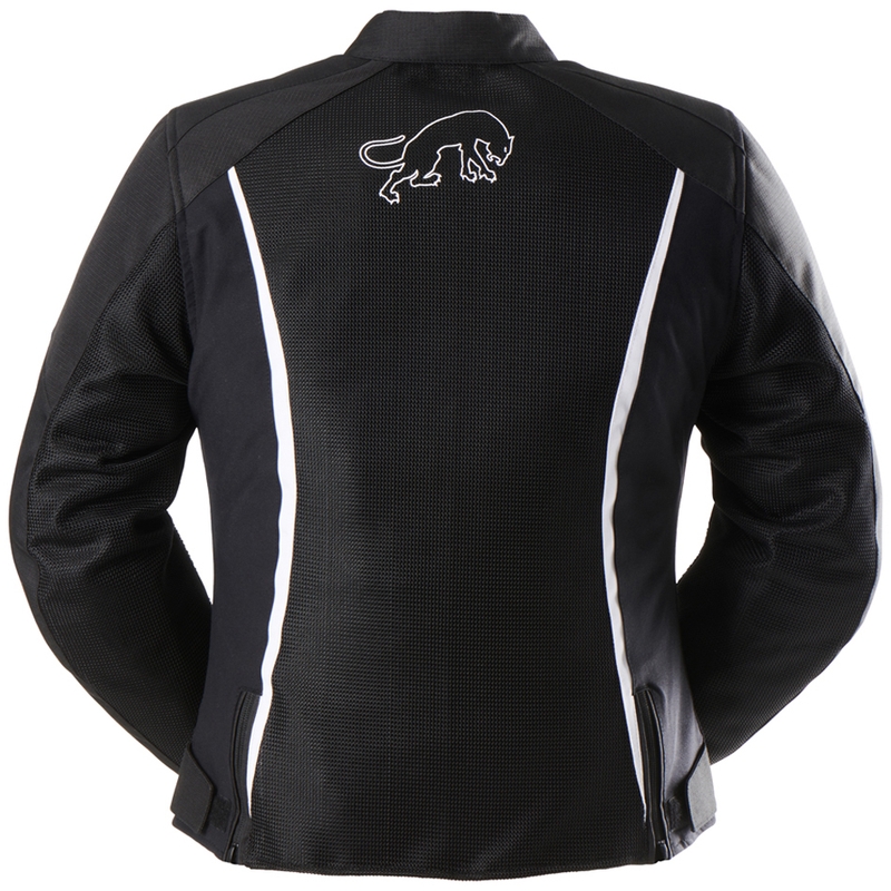 Naiste Furygan Odessa Vented 3-in-1 must-valge mootorratta jakk