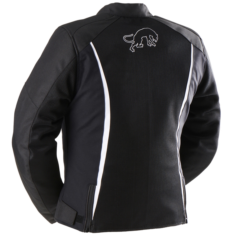 Naiste Furygan Odessa Vented 3-in-1 must-valge mootorratta jakk