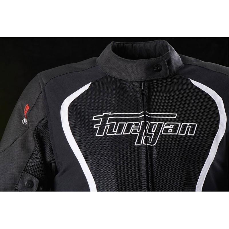 Naiste Furygan Odessa Vented 3-in-1 must-valge mootorratta jakk